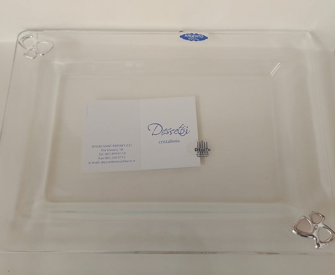 Piatto cristallo e argento