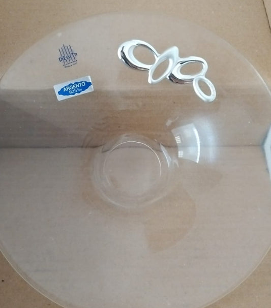 centro tavola con applicazione argento