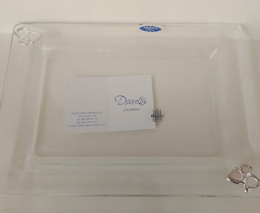 Piatto cristallo e argento
